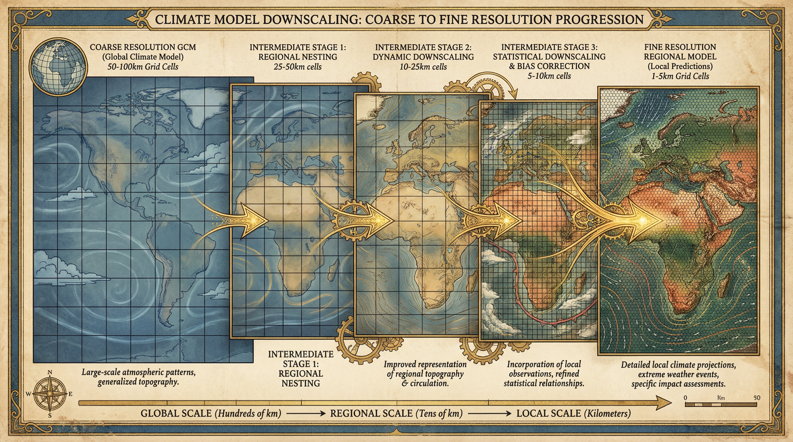 Vector-based statistical downscaling workflow